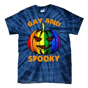 Gay And Spooky Halloween Rainbow Pumpkin LGBTQ+ Gay Lesbian Tie-Dye T-Shirt