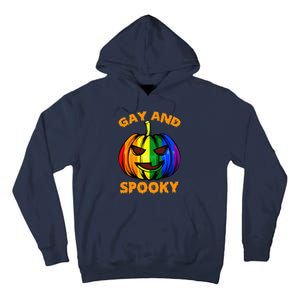 Gay And Spooky Halloween Rainbow Pumpkin LGBTQ+ Gay Lesbian Tall Hoodie