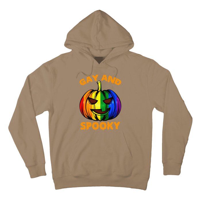 Gay And Spooky Halloween Rainbow Pumpkin LGBTQ+ Gay Lesbian Hoodie