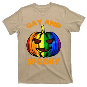 Gay And Spooky Halloween Rainbow Pumpkin LGBTQ+ Gay Lesbian T-Shirt