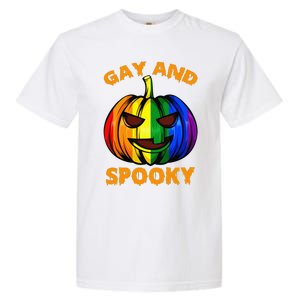 Gay And Spooky Halloween Rainbow Pumpkin LGBTQ+ Gay Lesbian Garment-Dyed Heavyweight T-Shirt