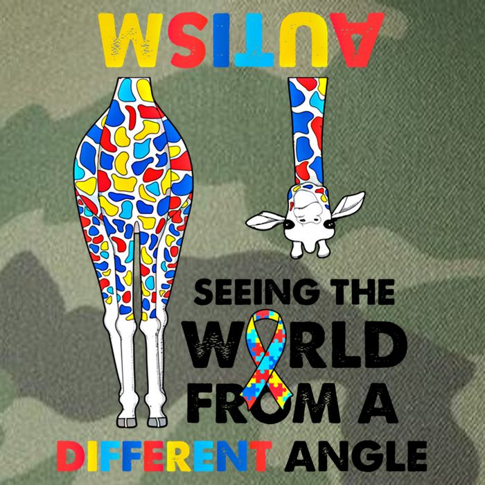 Giraffe Autism Seeing The World From A Different Angle Gift Legacy Tie Dye Trucker Hat