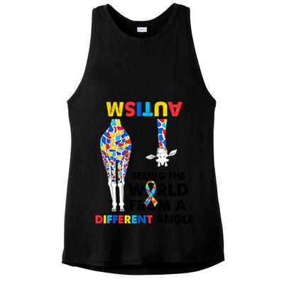 Giraffe Autism Seeing The World From A Different Angle Gift Ladies PosiCharge Tri-Blend Wicking Tank