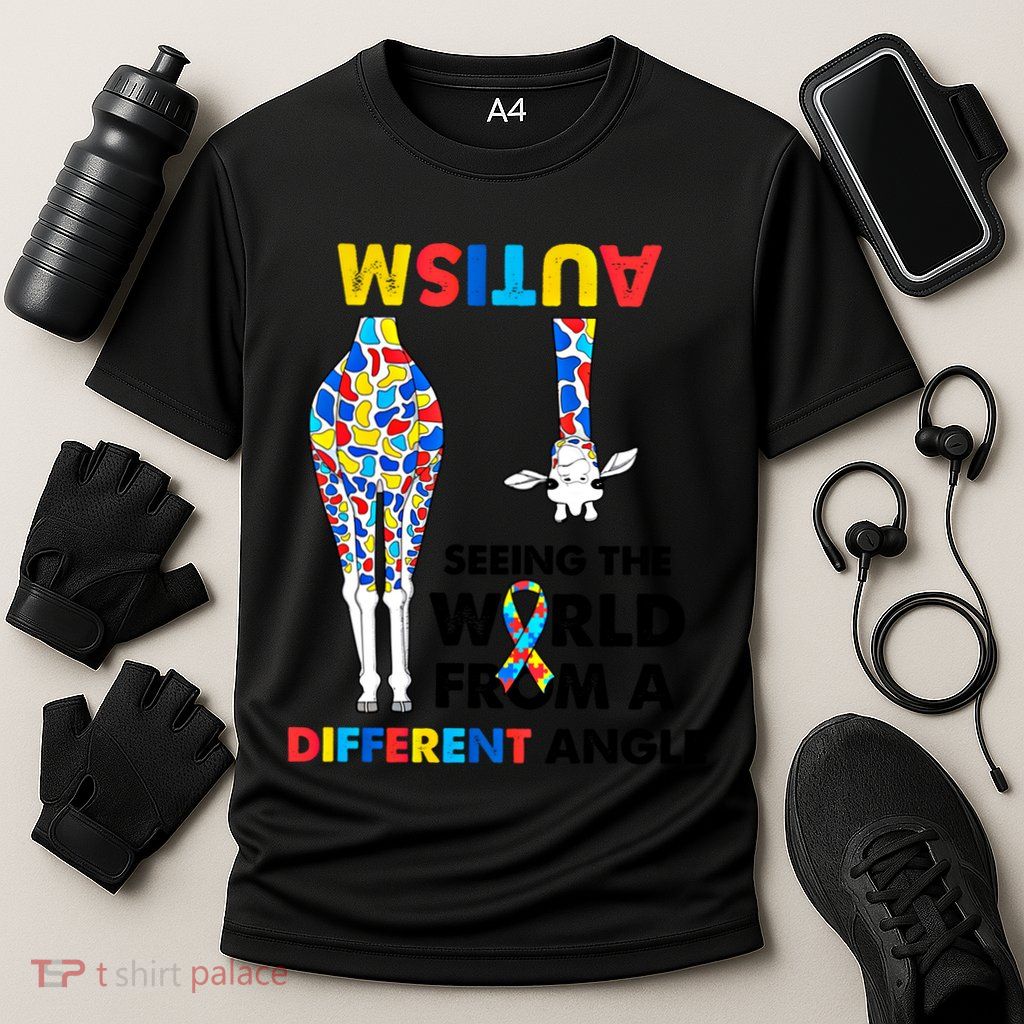 Giraffe Autism Seeing The World From A Different Angle Gift Performance Shirt