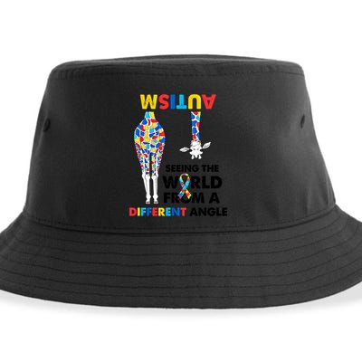 Giraffe Autism Seeing The World From A Different Angle Gift Sustainable Bucket Hat