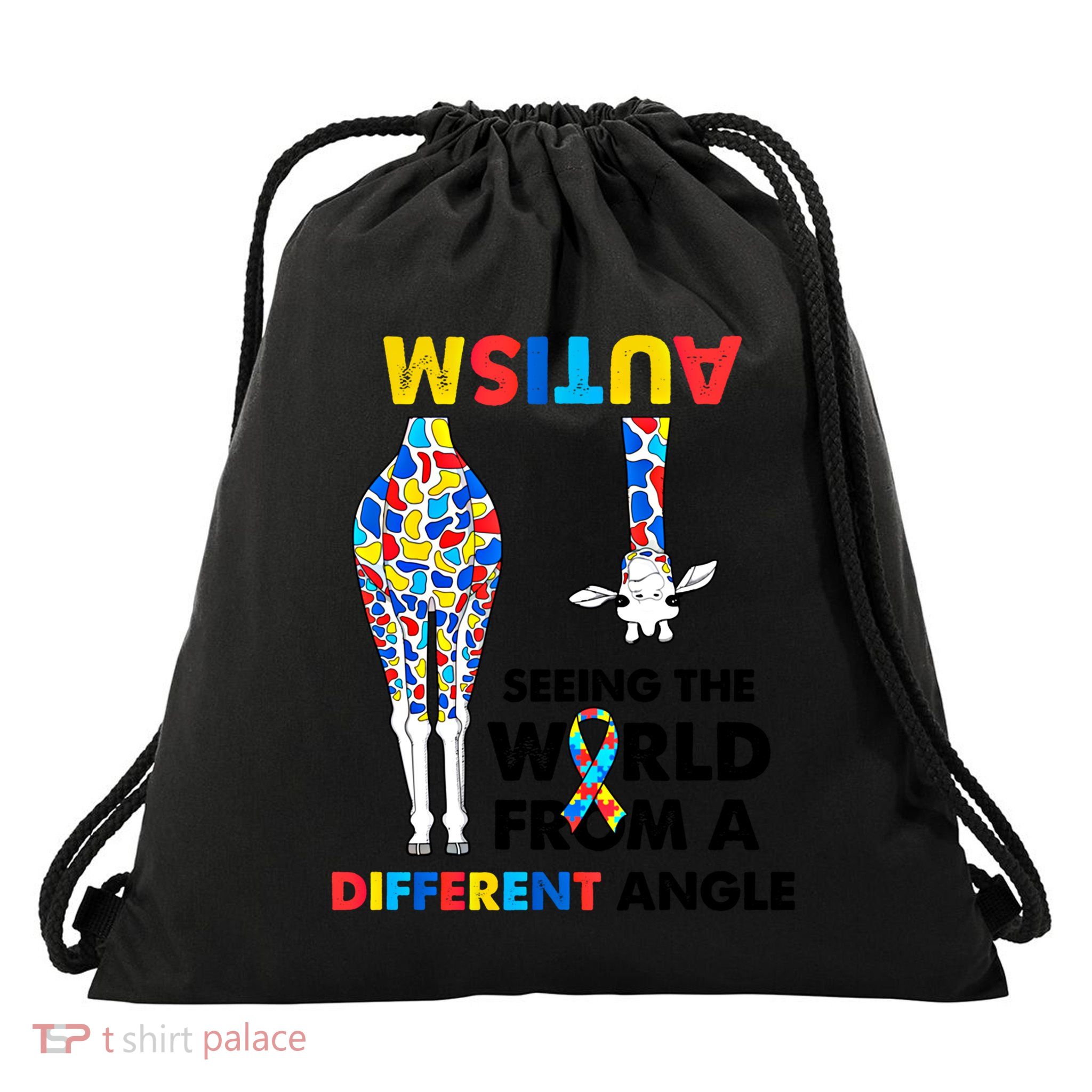 Giraffe Autism Seeing The World From A Different Angle Gift Drawstring Bag