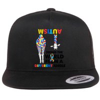 Giraffe Autism Seeing The World From A Different Angle Gift Flat Bill Trucker Hat