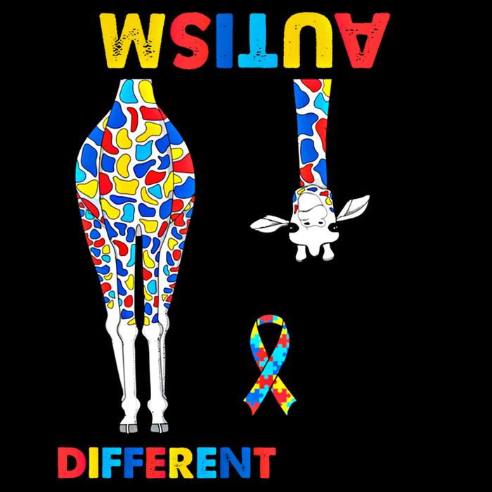 Giraffe Autism Seeing The World From A Different Angle Gift Flat Bill Trucker Hat