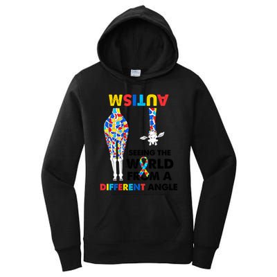 Giraffe Autism Seeing The World From A Different Angle Gift Women's Pullover Hoodie