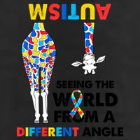 Giraffe Autism Seeing The World From A Different Angle Gift Large Microfiber Waffle Golf Towel