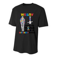 Giraffe Autism Seeing The World From A Different Angle Gift Youth Performance Sprint T-Shirt
