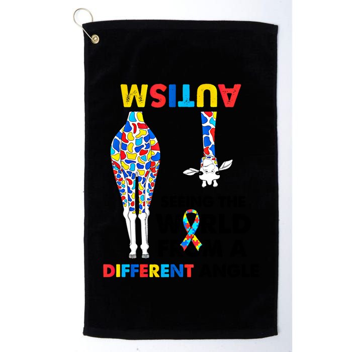 Giraffe Autism Seeing The World From A Different Angle Gift Golf Towel