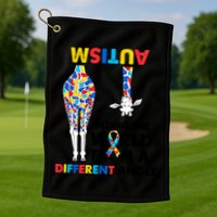 Giraffe Autism Seeing The World From A Different Angle Gift Golf Towel
