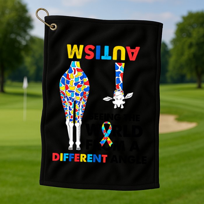 Giraffe Autism Seeing The World From A Different Angle Gift Golf Towel