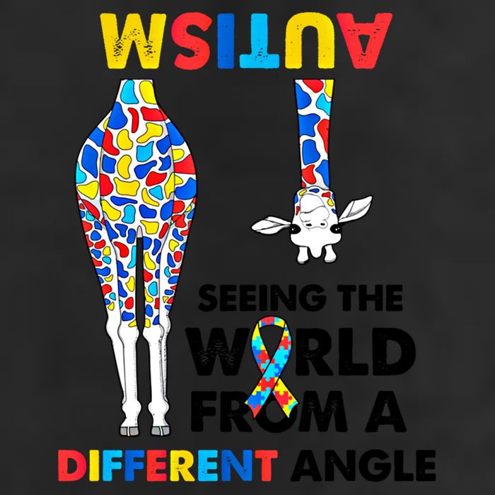Giraffe Autism Seeing The World From A Different Angle Gift Golf Towel