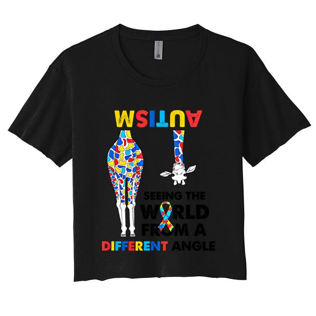 Giraffe Autism Seeing The World From A Different Angle Gift Crop Top