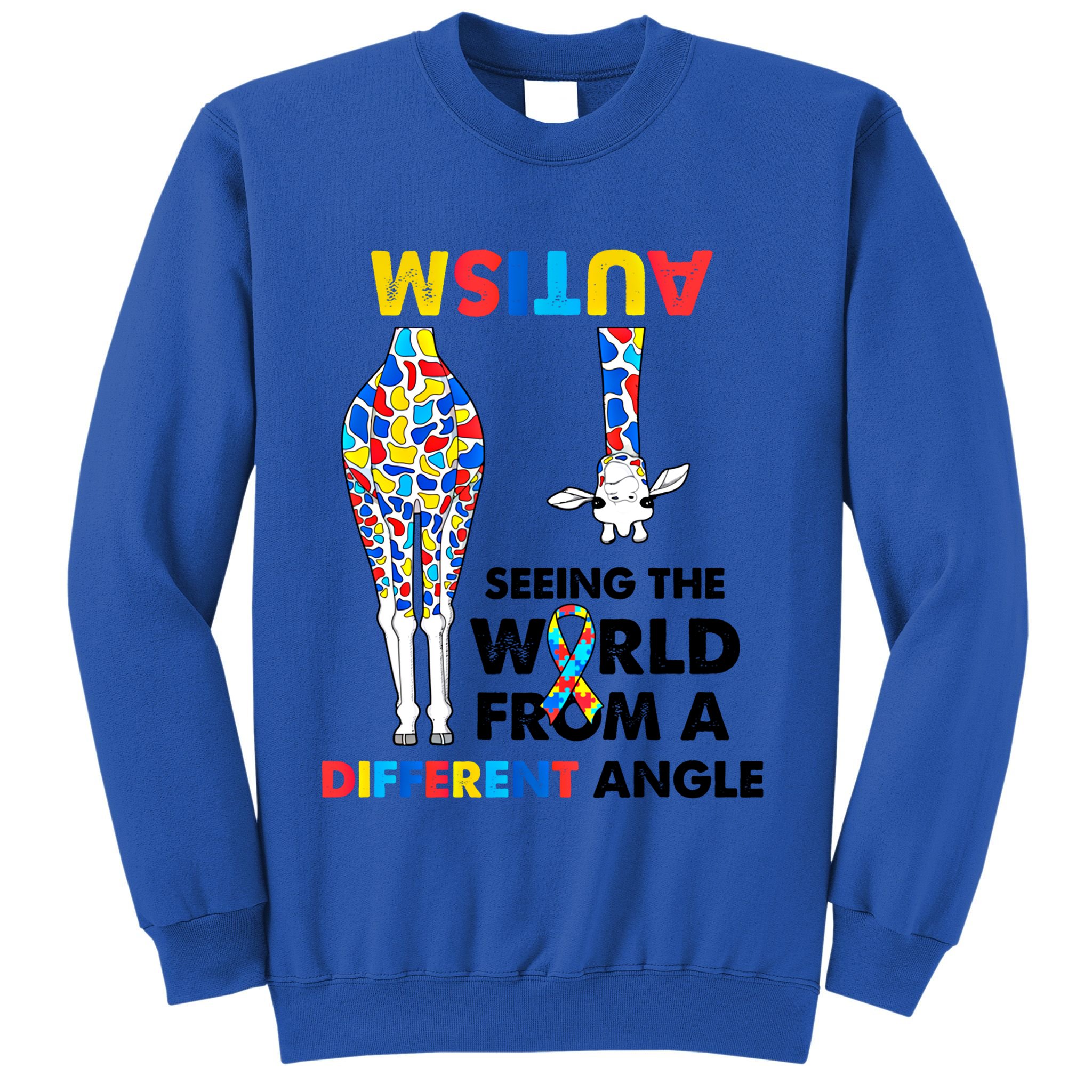 Giraffe Autism Seeing The World From A Different Angle Gift Sweatshirt