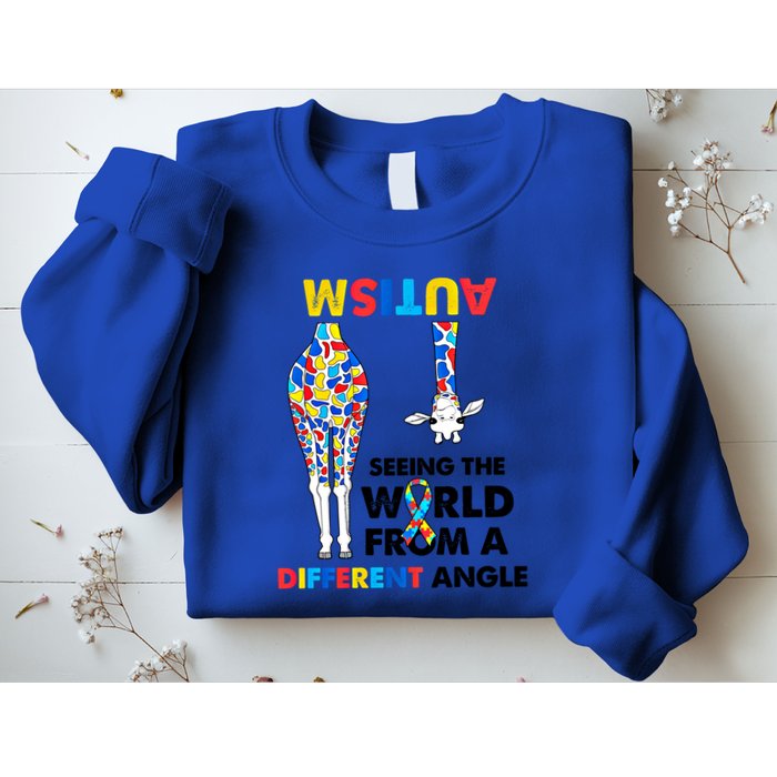 Giraffe Autism Seeing The World From A Different Angle Gift Sweatshirt