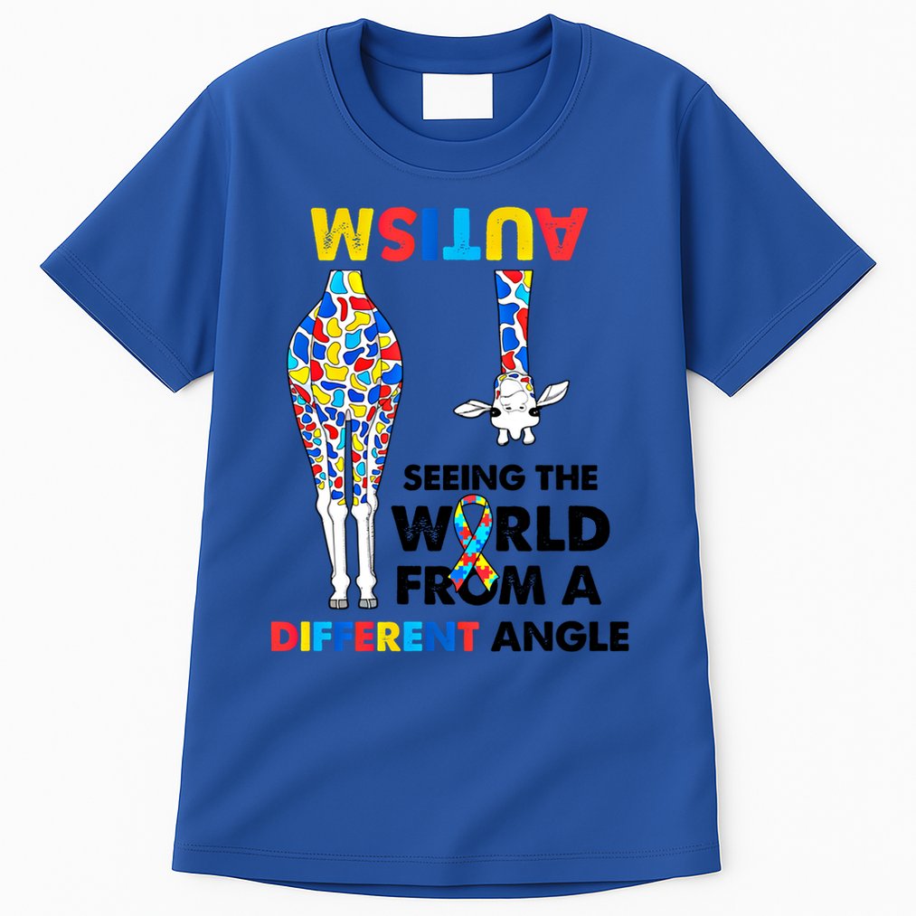 Giraffe Autism Seeing The World From A Different Angle Gift Tall T-Shirt