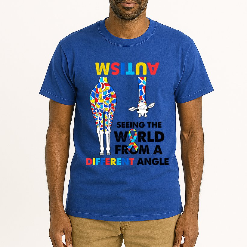 Giraffe Autism Seeing The World From A Different Angle Gift Tall T-Shirt