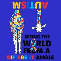 Giraffe Autism Seeing The World From A Different Angle Gift Button