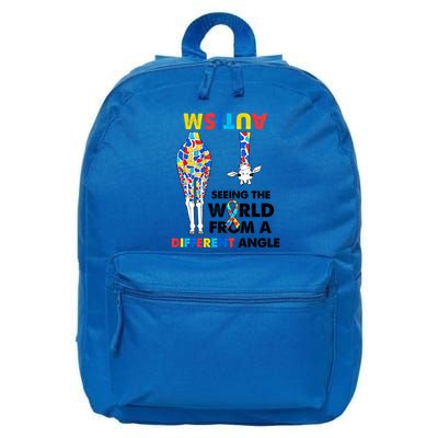 Giraffe Autism Seeing The World From A Different Angle Gift 16 in Basic Backpack