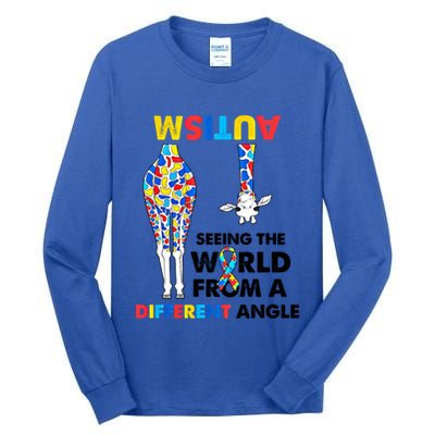 Giraffe Autism Seeing The World From A Different Angle Gift Tall Long Sleeve T-Shirt