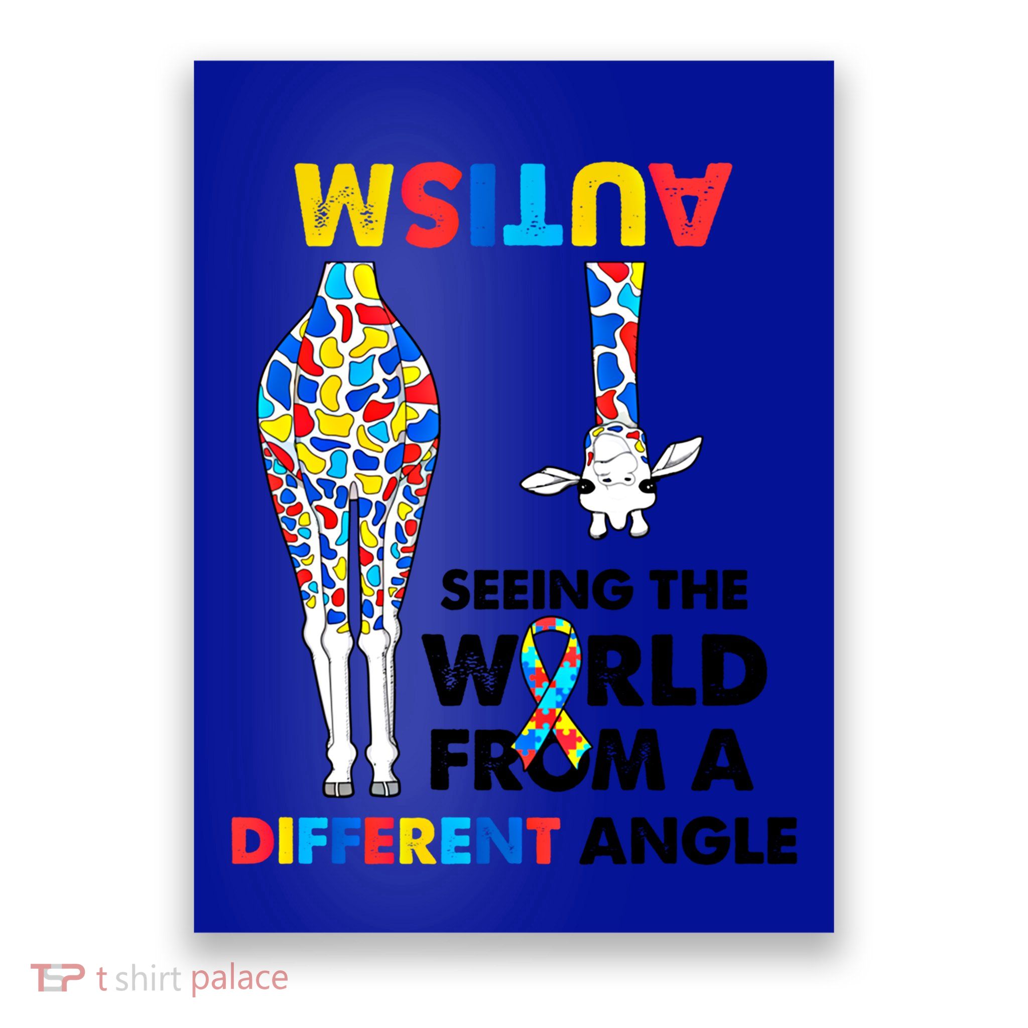 Giraffe Autism Seeing The World From A Different Angle Gift Poster
