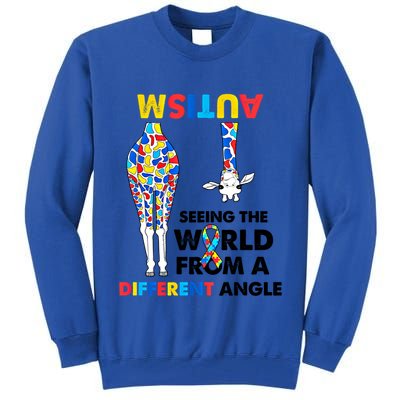 Giraffe Autism Seeing The World From A Different Angle Gift Tall Sweatshirt