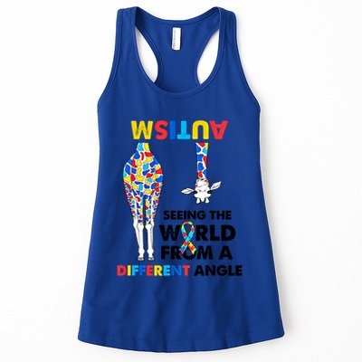 Giraffe Autism Seeing The World From A Different Angle Gift Womens Tank Top
