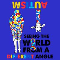 Giraffe Autism Seeing The World From A Different Angle Gift Pom Pom 12in Knit Beanie