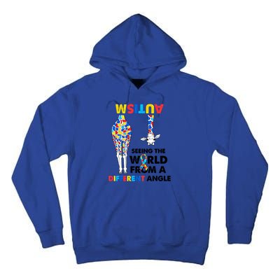 Giraffe Autism Seeing The World From A Different Angle Gift Tall Hoodie
