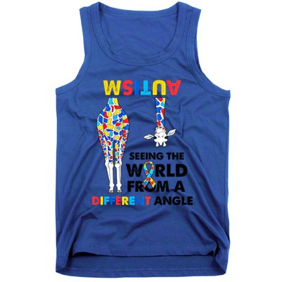 Giraffe Autism Seeing The World From A Different Angle Gift Tank Top
