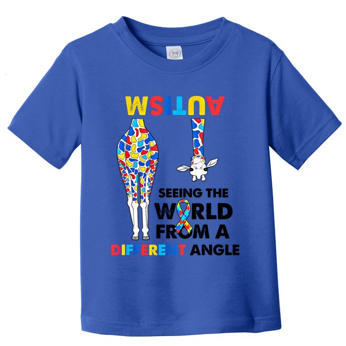 Giraffe Autism Seeing The World From A Different Angle Gift Toddler T-Shirt