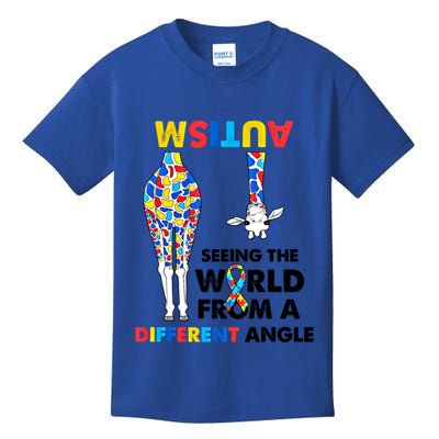 Giraffe Autism Seeing The World From A Different Angle Gift Kids T-Shirt