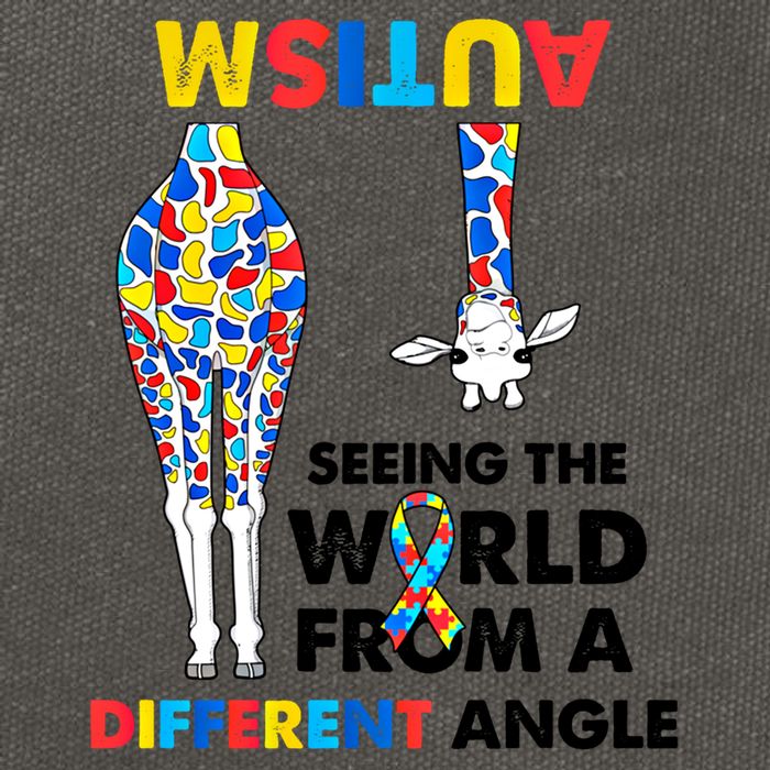 Giraffe Autism Seeing The World From A Different Angle Gift Cotton Canvas Backpack