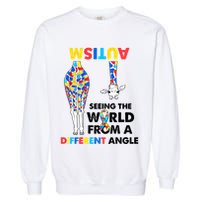 Giraffe Autism Seeing The World From A Different Angle Gift Garment-Dyed Sweatshirt