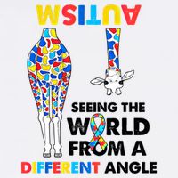 Giraffe Autism Seeing The World From A Different Angle Gift Garment-Dyed Sweatshirt