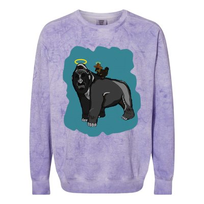 Gorilla And Squirrel Colorblast Crewneck Sweatshirt