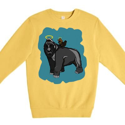 Gorilla And Squirrel Premium Crewneck Sweatshirt