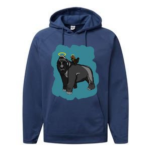 Gorilla And Squirrel Performance Fleece Hoodie