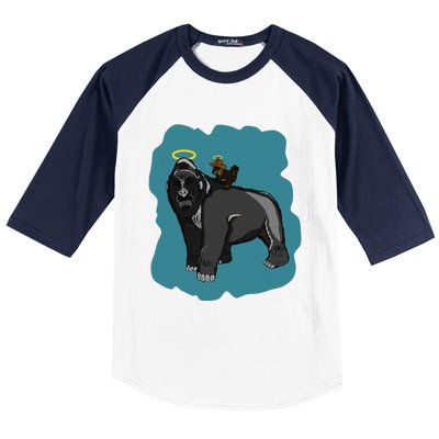 Gorilla And Squirrel Baseball Sleeve Shirt