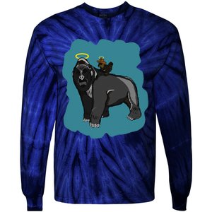 Gorilla And Squirrel Tie-Dye Long Sleeve Shirt