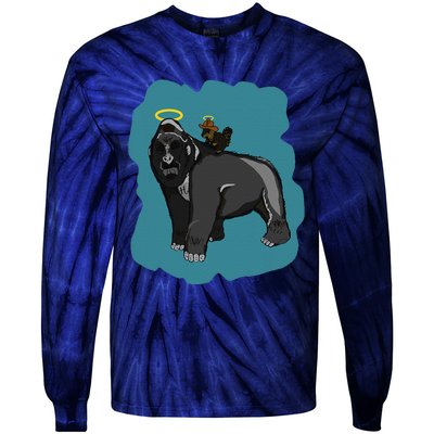 Gorilla And Squirrel Tie-Dye Long Sleeve Shirt