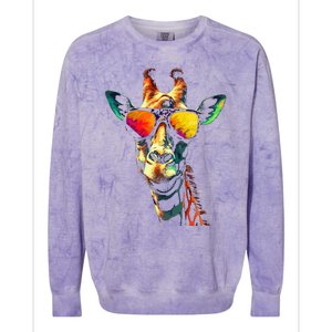 Giraffe Artwork Sunglasses Animal Colorblast Crewneck Sweatshirt