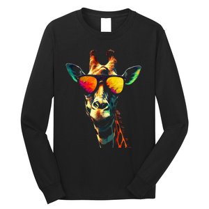 Giraffe Artwork Sunglasses Animal Long Sleeve Shirt