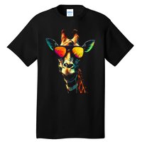 Giraffe Artwork Sunglasses Animal Tall T-Shirt