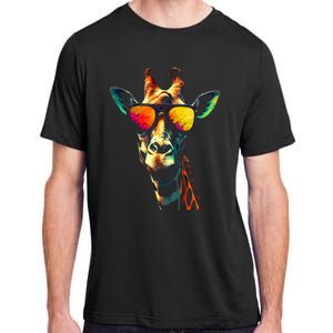 Giraffe Artwork Sunglasses Animal Adult ChromaSoft Performance T-Shirt