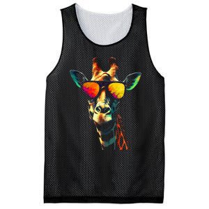 Giraffe Artwork Sunglasses Animal Mesh Reversible Basketball Jersey Tank