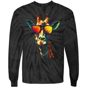 Giraffe Artwork Sunglasses Animal Tie-Dye Long Sleeve Shirt